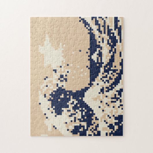 Pixel Tsunami 8 Bit Pixel Art Legpuzzel (Verticaal)