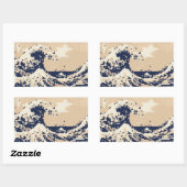 Pixel Tsunami 8 Bit Pixel Art Rechthoekige Sticker (Vel)