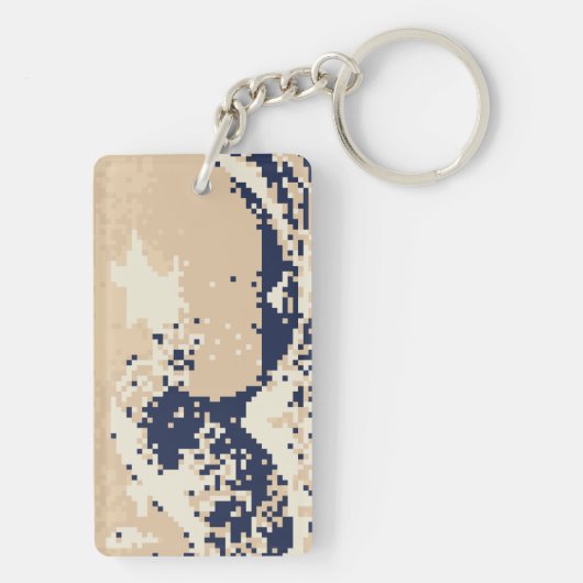 Pixel Tsunami 8 Bit Pixel Art Sleutelhanger (achterkant)