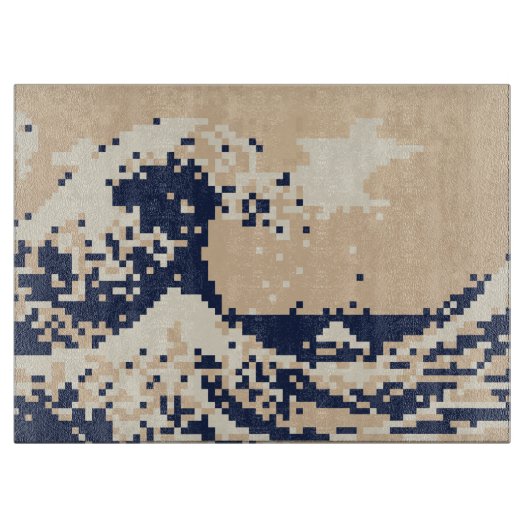 Pixel Tsunami 8 Bit Pixel Art Snijplank (Voorkant)