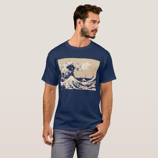Pixel Tsunami 8 Bit Pixel Art T-shirt (Voorkant volledig)