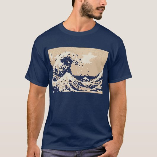 Pixel Tsunami 8 Bit Pixel Art T-shirt (Voorkant)