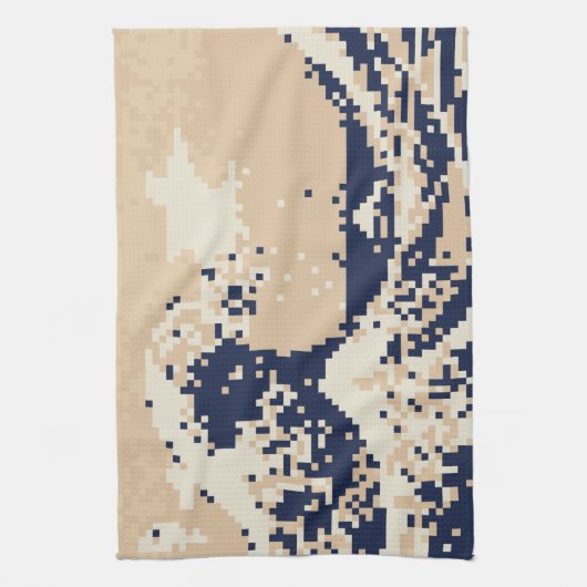 Pixel Tsunami 8 Bit Pixel Art Theedoek (Verticaal)