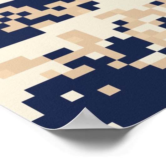 Pixel Tsunami 8 Bit Pixelkunst Poster (Hoek)