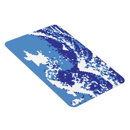 Pixel Tsunami Blauw 8 Bit Pixel Art Magneet (Rechterzijde)