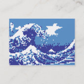 Pixel Tsunami Blauw 8 Bit Pixel Art Visitekaartje (Achterkant)