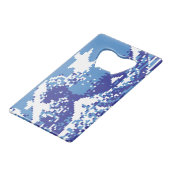 Pixel Tsunami Blue met 8 bits Pixel Art Creditkaart Flessenopener (Achterkant Gekanteld)