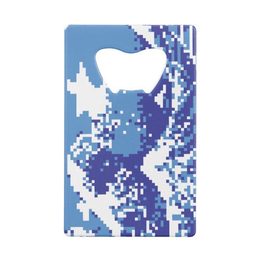 Pixel Tsunami Blue met 8 bits Pixel Art Creditkaart Flessenopener (Achterkant)