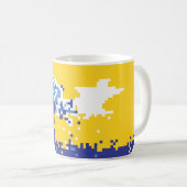Pixel Tsunami Blue met 8 bits Pixel Art Koffiemok (Voorkant rechts)