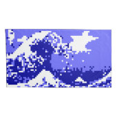 Pixel Tsunami Blue met 8 bits Pixel Art Kussensloop (Achterkant-Rechts)