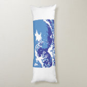 Pixel Tsunami Blue met 8 bits Pixel Art Lichaamskussen (Achterkant (Verticaal))