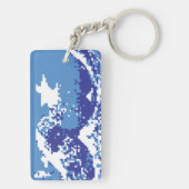 Pixel Tsunami Blue met 8 bits Pixel Art Sleutelhanger (achterkant)