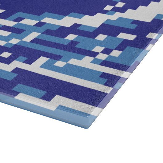 Pixel Tsunami Blue met 8 bits Pixel Art Snijplank (Hoek)