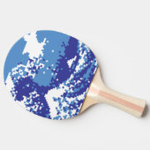 Pixel Tsunami Blue met 8 bits Pixel Art Tafeltennisbatje (Zijkant)