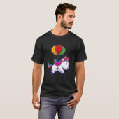 Pixel Unicorn op ballonnen T-shirt (Voorkant volledig)