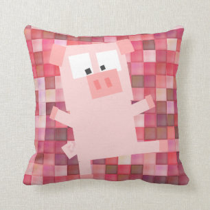 Pixel Varkens Graad A Sierkussen van katoen 16x16
