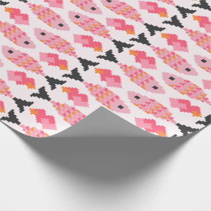 Pixel Vissen en Hartjes Patroon Cadeaupapier