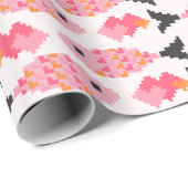 Pixel Vissen en Hartjes Patroon Cadeaupapier (Rol Hoek)