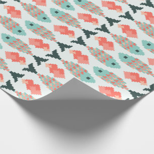 Pixel Vissen en Hartjes Patroon Cadeaupapier