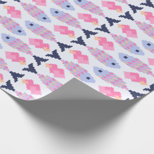 Pixel Vissen en Hartjes Patroon Cadeaupapier