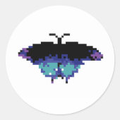 Pixel Vlinder Ronde Sticker (Voorkant)