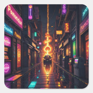 Pixel Voertuig Vierkante Sticker