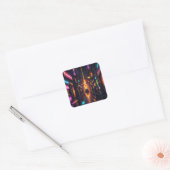 Pixel Voertuig Vierkante Sticker (Envelop)