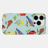 Pixel vogels en bloemen Case-Mate iPhone case (Achterkant (horizontaal))
