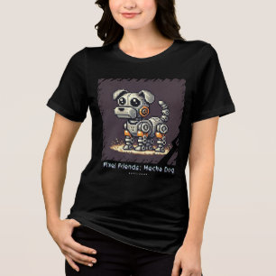 Pixel Vrienden: Mecha Hond (Robot Dog) (vrouwen sh Tri-Blend Shirt