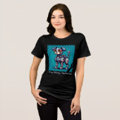 Pixel Vrienden: Mecha Hond (Robot Dog) (vrouwen sh Tri-Blend Shirt (Voorkant volledig)