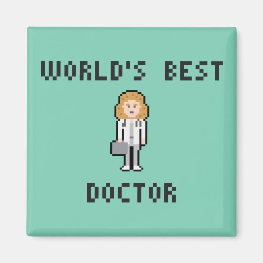 Pixel Vrouw Doctor Magnet (Voorkant)