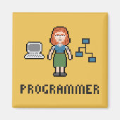 Pixel Vrouw Programmeermagneet Magneet (Voorkant)
