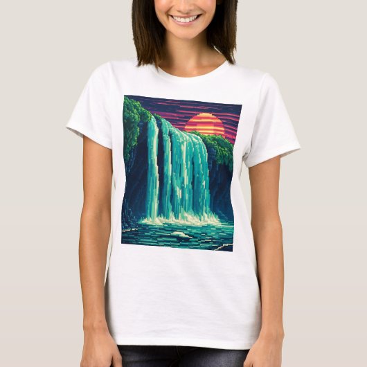 pixel waterfall t-shirt (Voorkant)