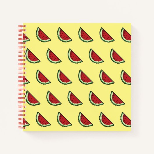 Pixel Watermeloen Patroon Notitieboek (Voorkant)