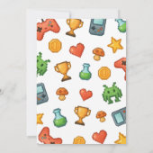 Pixel Waterverf Gaming Verjaardag Uitnodigen Kaart (Achterkant)