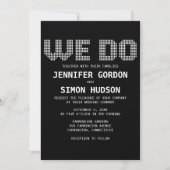 Pixel 'We Do' Huwelijksuitnodiging Kaart (Voorkant)