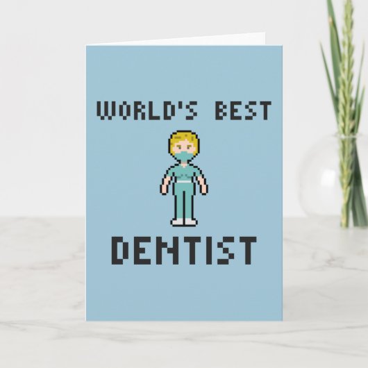 Pixel World's Best Dentist Wenskaart Kaart (Voorkant)