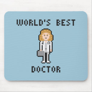 Pixel World's Best Doctor Vrouw Version Mousepad Muismat