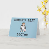 Pixel World's Best Doctor Wenskaart Kaart (Gele Bloem)