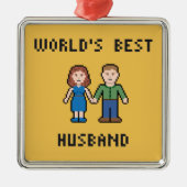 Pixel World's Best Husband Ornament (Voorkant)