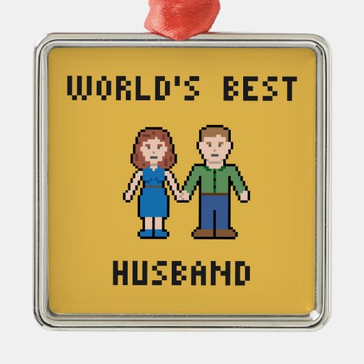 Pixel World's Best Husband Ornament (Voorkant)