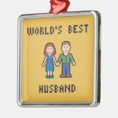 Pixel World's Best Husband Ornament (Links)