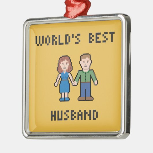 Pixel World's Best Husband Ornament (Links)