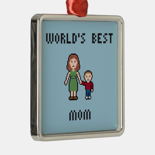 Pixel World's Best Mam Ornament (Rechts)