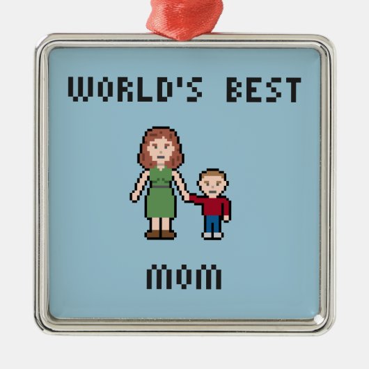 Pixel World's Best Mam Ornament (Voorkant)