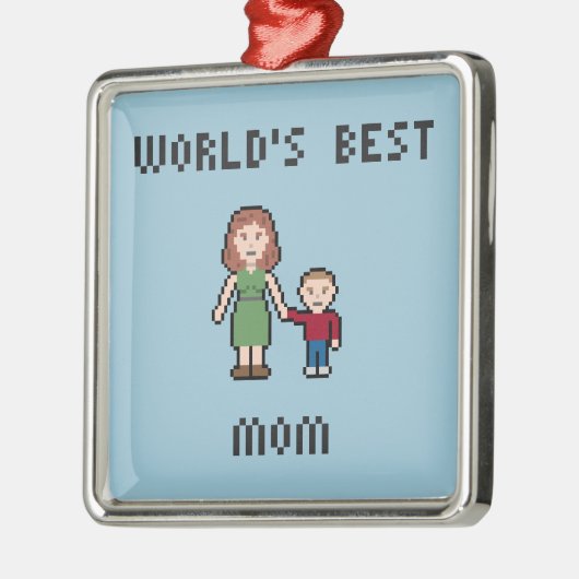 Pixel World's Best Mam Ornament (Links)