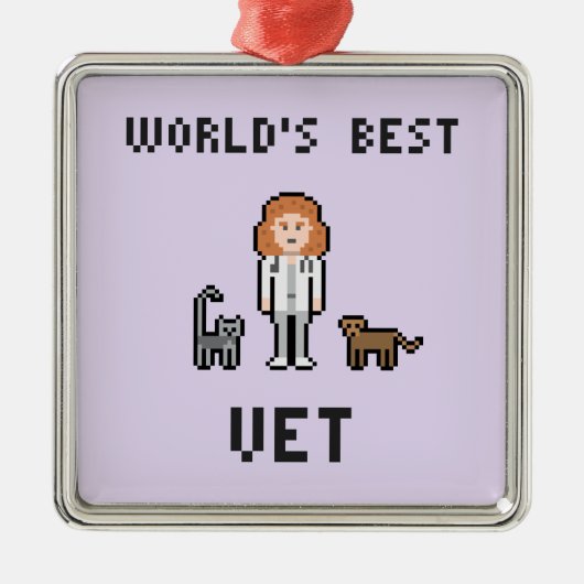 Pixel World's Best Vrouw Vet Ornament (Voorkant)