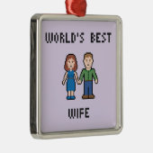 Pixel World's Best Wife Ornament (Rechts)