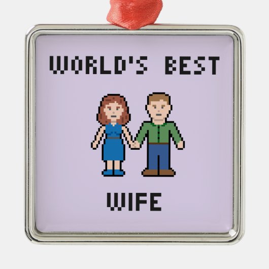 Pixel World's Best Wife Ornament (Voorkant)