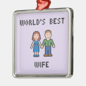 Pixel World's Best Wife Ornament (Links)